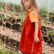 Load image into Gallery viewer, Orange Blooms Reversible Pinny Dress