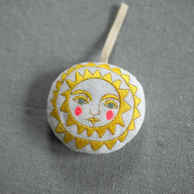 Load image into Gallery viewer, White Bright Neon Sun - Cotton &amp; Lavender Filled Ornament