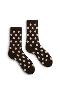 Wool Cashmere Crew Women's Socks - Classic Dot