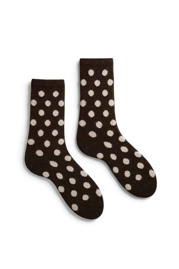 Wool Cashmere Crew Women's Socks - Classic Dot