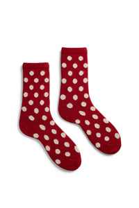 Wool Cashmere Crew Women's Socks - Classic Dot