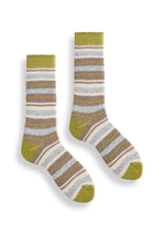 Load image into Gallery viewer, Wool Cashmere Crew Women&#39;s Socks - Multi Stripe