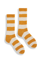 Load image into Gallery viewer, Wool Cashmere Crew Women&#39;s Socks - Rugby Stripe