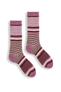 Wool Cashmere Crew Women's Socks - Honeycomb