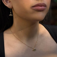 Load image into Gallery viewer, Gold Ginkgo Leaf Threader Earrings