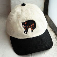Load image into Gallery viewer, Scaredy Cat 2 Tone Corduroy Embroidered Dad Hat