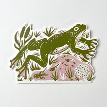 Load image into Gallery viewer, Die Cut Jumping Frog Greeting Card