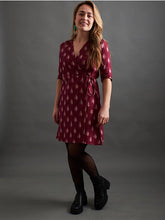 Load image into Gallery viewer, Anaya Wrap Dress - Garnet Ikat