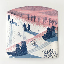 Load image into Gallery viewer, Sledging at Dusk Concertina Card