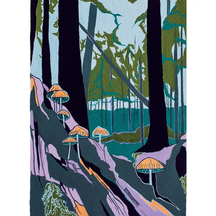 Woodland Mushrooms Artwork Print