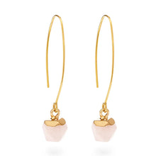 Load image into Gallery viewer, Rose Quartz Threader Earrings