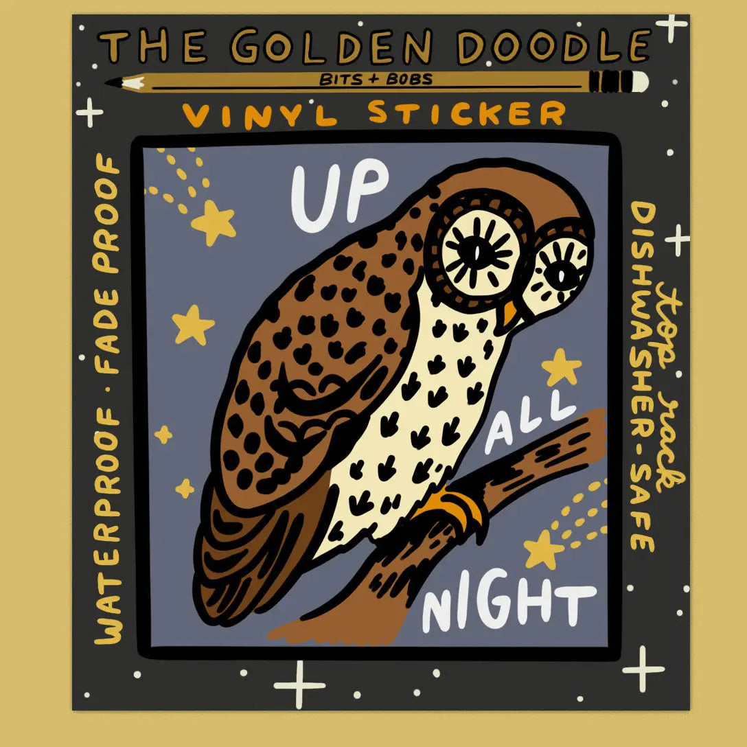 Up All Night Sticker – Zinnia Textiles Nelson