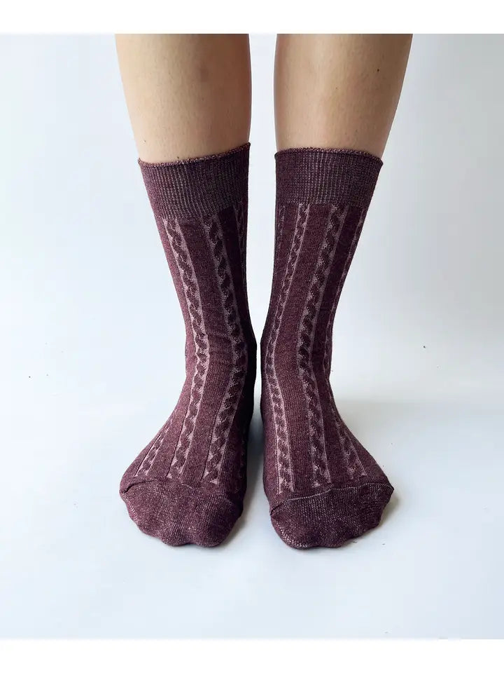 Cable Knit Dress Socks