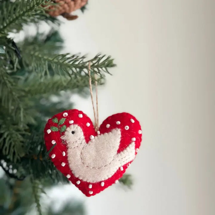 Mini Dove Heart Ornament