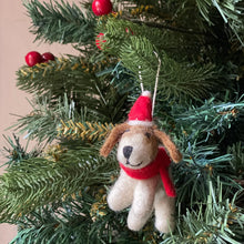 Load image into Gallery viewer, Jack Russell Dog with Christmas Hat Ornament