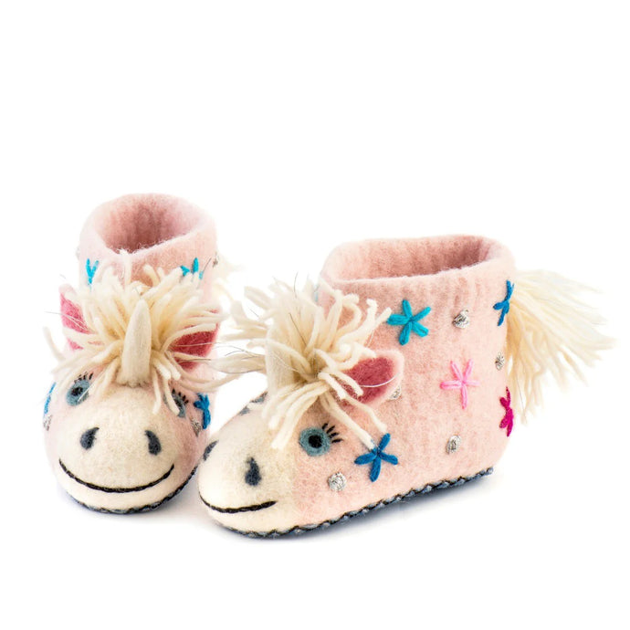 Celeste Unicorn Felted Children's Slippers