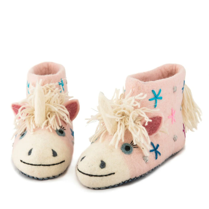 Celeste Unicorn Felted Adult Slippers