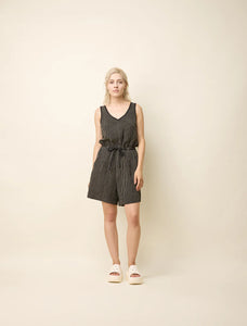 Shamsa Jumpsuit - Black Striped