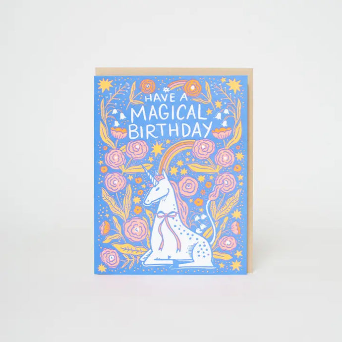 Birthday Folk Unicorn Card