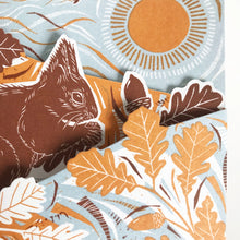 Load image into Gallery viewer, Autumn Leaves Squirrel Concertina Card