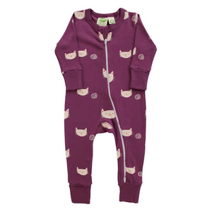 2 Way Zip Printed Long Sleeve Romper