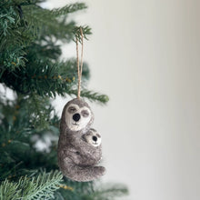 Load image into Gallery viewer, Sloth and Baby Ornament