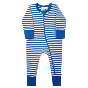 2 Way Zip Striped Long Sleeve Romper