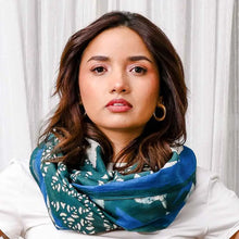 Load image into Gallery viewer, Block Print Cotton Silk Scarf/ Wrap - Ethereal