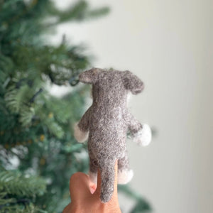 Schnauzer Dog Finger Puppet