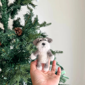 Schnauzer Dog Finger Puppet