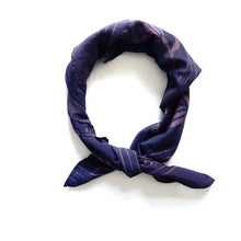 Load image into Gallery viewer, Cotton Silk Bandana - Indigo Floral Danish