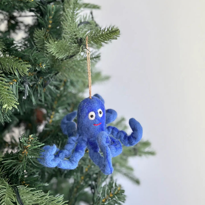 Blue Octopus Ornament