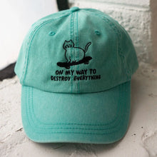 Load image into Gallery viewer, Embroidered Dad Hat - Sk8 Cat