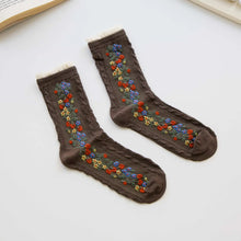 Load image into Gallery viewer, Women's Retro Floral Lace Trim Socks