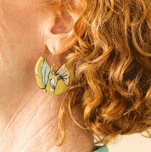 Load image into Gallery viewer, Chartreuse Morning Glory Dangle Earrings