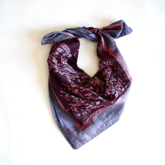 Square Block Print Bandana  - Reflections