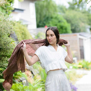 Cotton Silk Scarf - Autumn Breeze