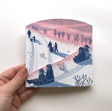 Load image into Gallery viewer, Sledging at Dusk Concertina Card