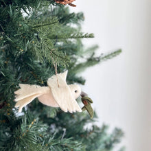 Load image into Gallery viewer, Felt Dove with Olive Twig Ornament