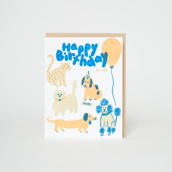 Birthday Dog & Cat Party Card