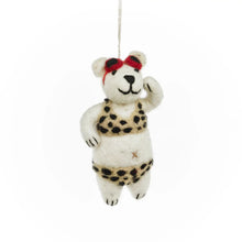 Load image into Gallery viewer, Diva the Polar Bear Christmas Decoration