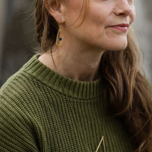 Load image into Gallery viewer, Lapis Drop Earrings in Brass Teardrop