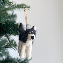 Load image into Gallery viewer, Black Husky Dog Ornament