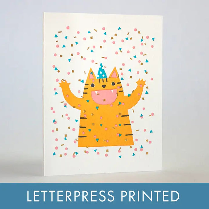 Confetti Cat Party Card