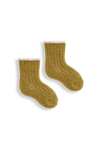 Tipped Rib Wool Cashmere Baby Socks