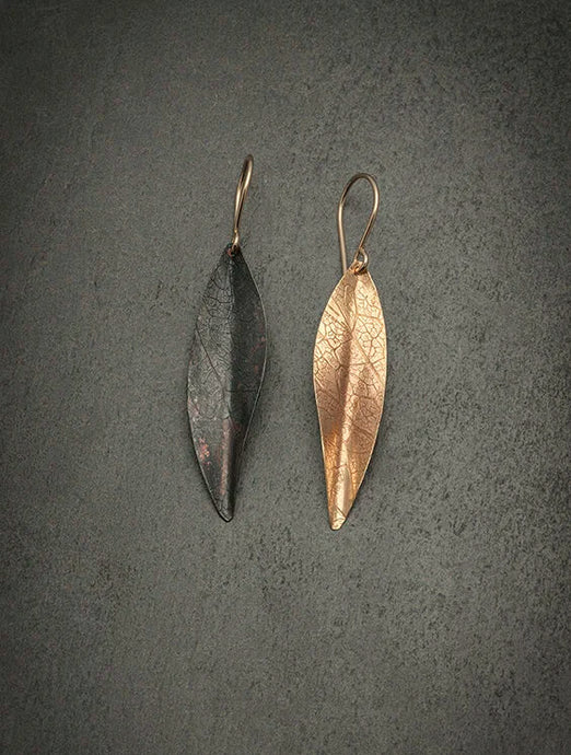 Day and Night Leaf Earrings