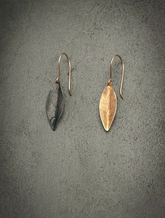 Day and Night Leaf Earrings