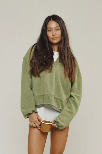 Heathered Osprey Cropped Sweatshirt