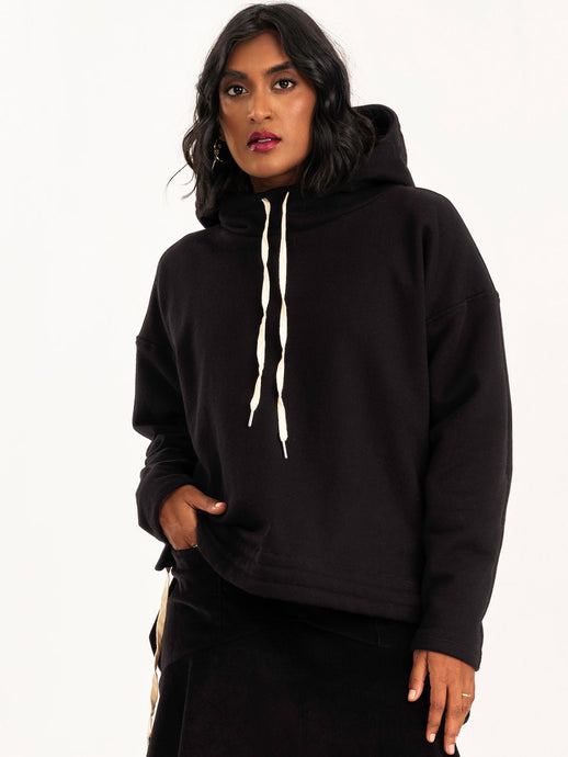 Valentina Hoodie Sweatshirt -Black