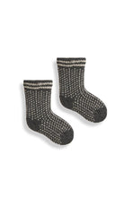 Load image into Gallery viewer, Wool Cashmere Crew Baby Socks - Nordic Birdseye